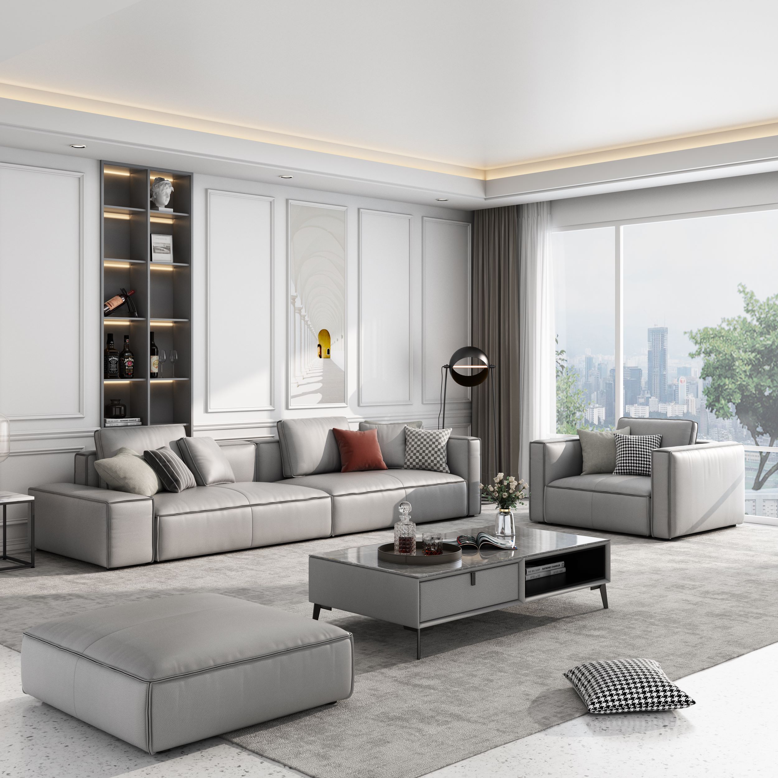 Office Tech Furniture - ！@Hot Sale Hi-Tech Fabric Sofa Set
