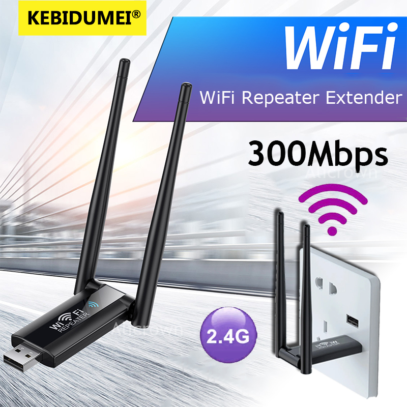 Wifi Range Extender - 300Mbps USB Wireless WiFi Signal Amplifier