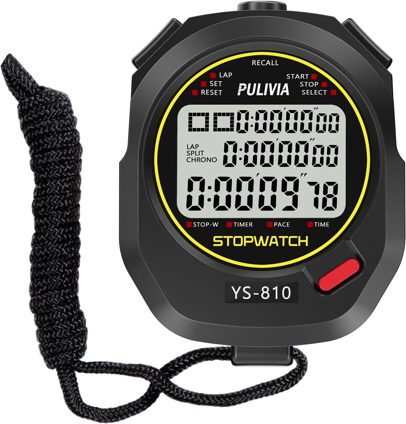 Digital Timer Countdown - 10-Lap Stopwatch for Sports, Countdown Timer,