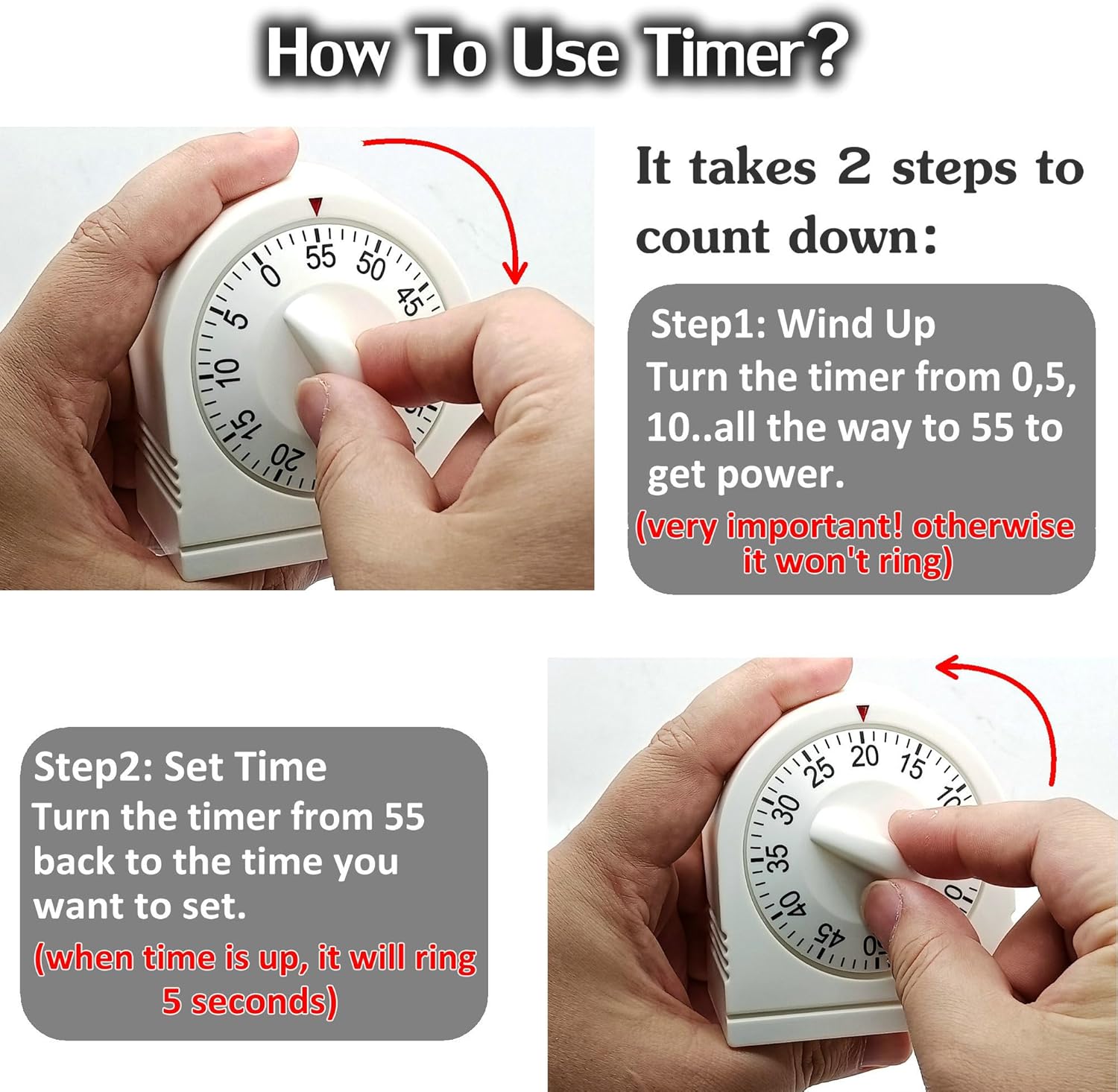 60 Minute Mechanical Timer, Lo - Digital Timer Countdown review and price