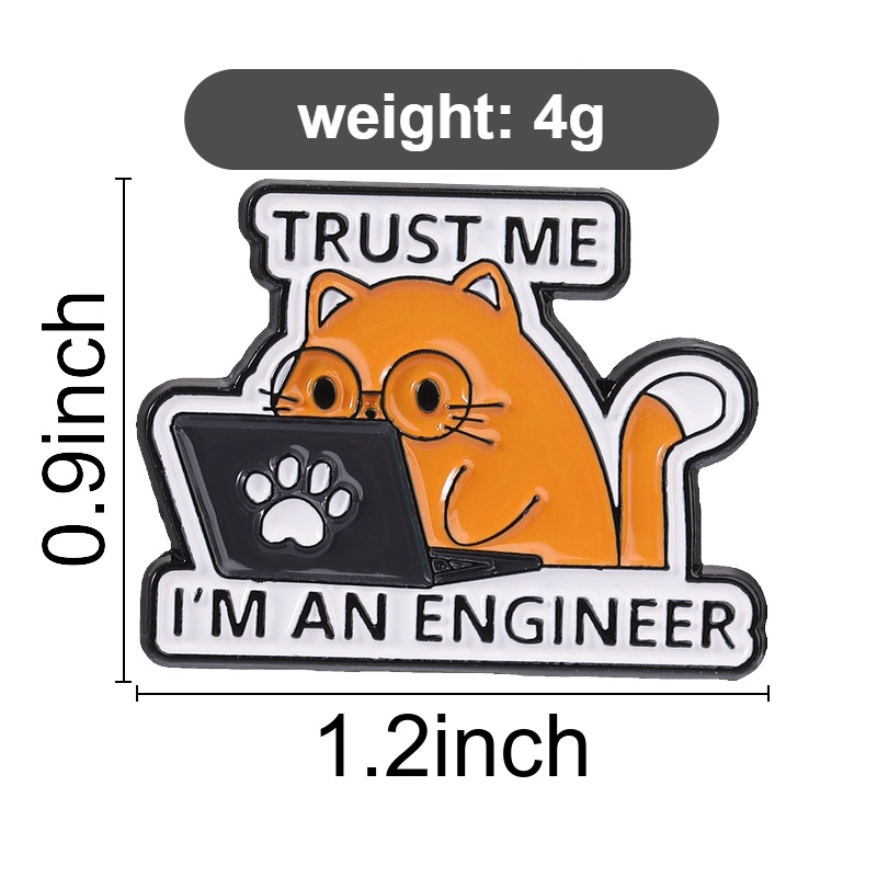 Engineer Cat Lapel Pin Trust M - Office Tech Software review and price
