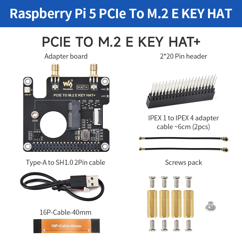 PCIe To M.2 E KEY HAT+ Board C - Raspberry Pi Keyboard review and price
