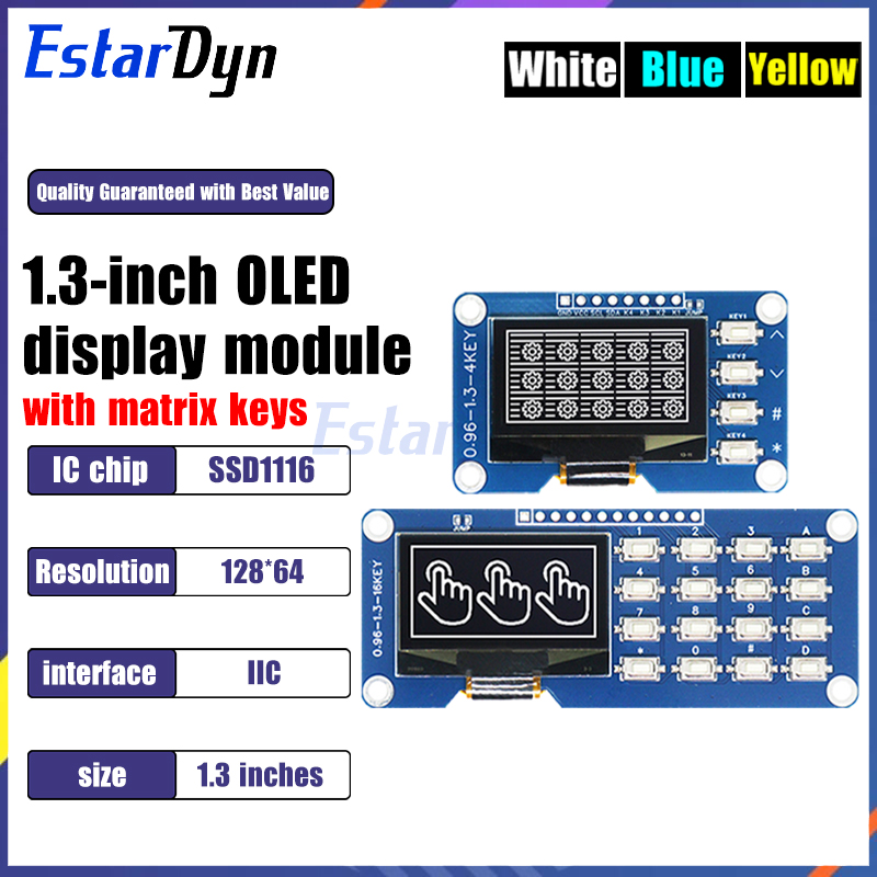 1.3 Inch OLED Display with 4x4 - Raspberry Pi Keyboard review and price