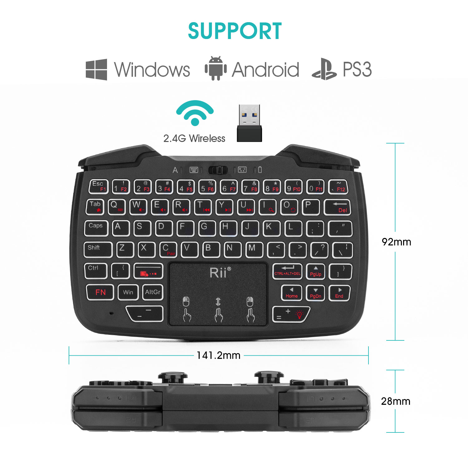 Rii RK707 2.4GHz Wireless Port - Raspberry Pi Keyboard review and price
