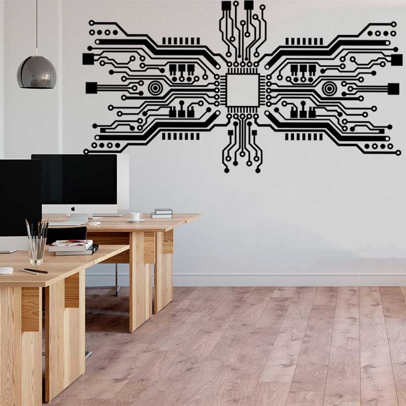 Circuit Board Chip Wall Sticke - Office Tech Software review and price